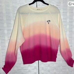 Marine Layer Vintage Terry Pink Dip Dye Ombre Lightweight Sweatshirt Size Large
